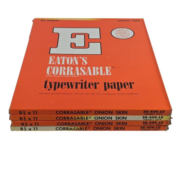 Vintage Eatons Corrasable Bond Onion Skin Typewriter Paper 8.5 x 11 320 Sheets - Picture 1 of 3